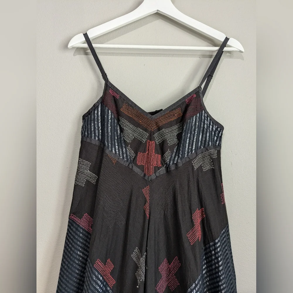 Free People Crossing Paths Pom Tassel Asymmetrical Hem Midi Dress XS - Picture 5 of 16
